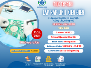 | GIFU | TUYỂN 2 NAM LẮP RÁP LINH KIỆN ĐIỆN LƯƠNG HẤP DẪN LÀM VIỆC TRONG MÔI TRƯỜNG CHUYÊN NGHIỆP