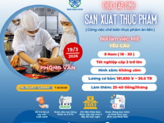 | MIE | SẢN XUẤT THỰC PHẨM DÀNH CHO CÁC BẠN NAM TẠI NHẬT BẢN